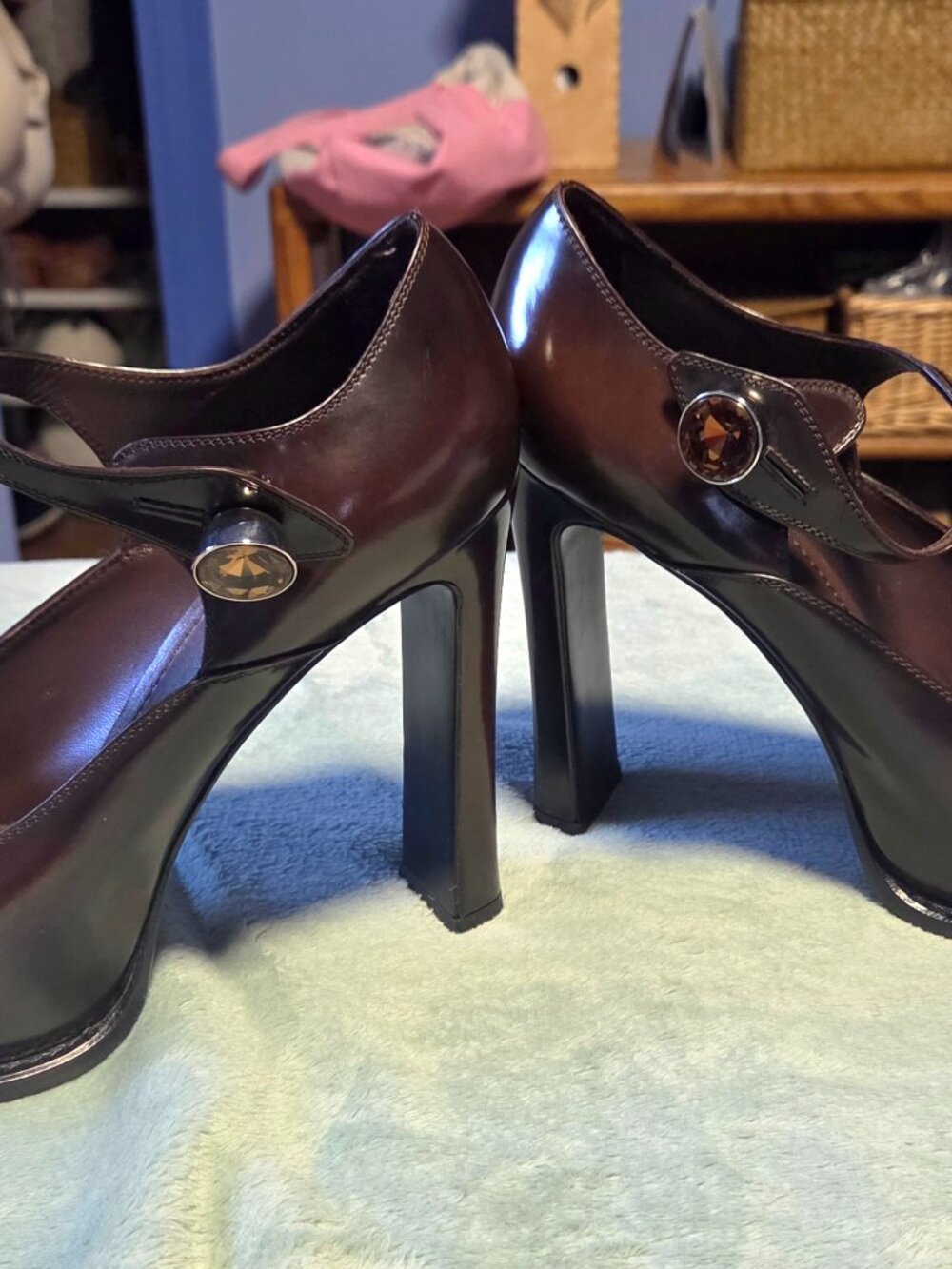 Louis Vuitton Platform Mary Jane Calf Leather Pumps Size 40